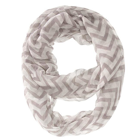 Zig Zag Grey Infinity Scarf