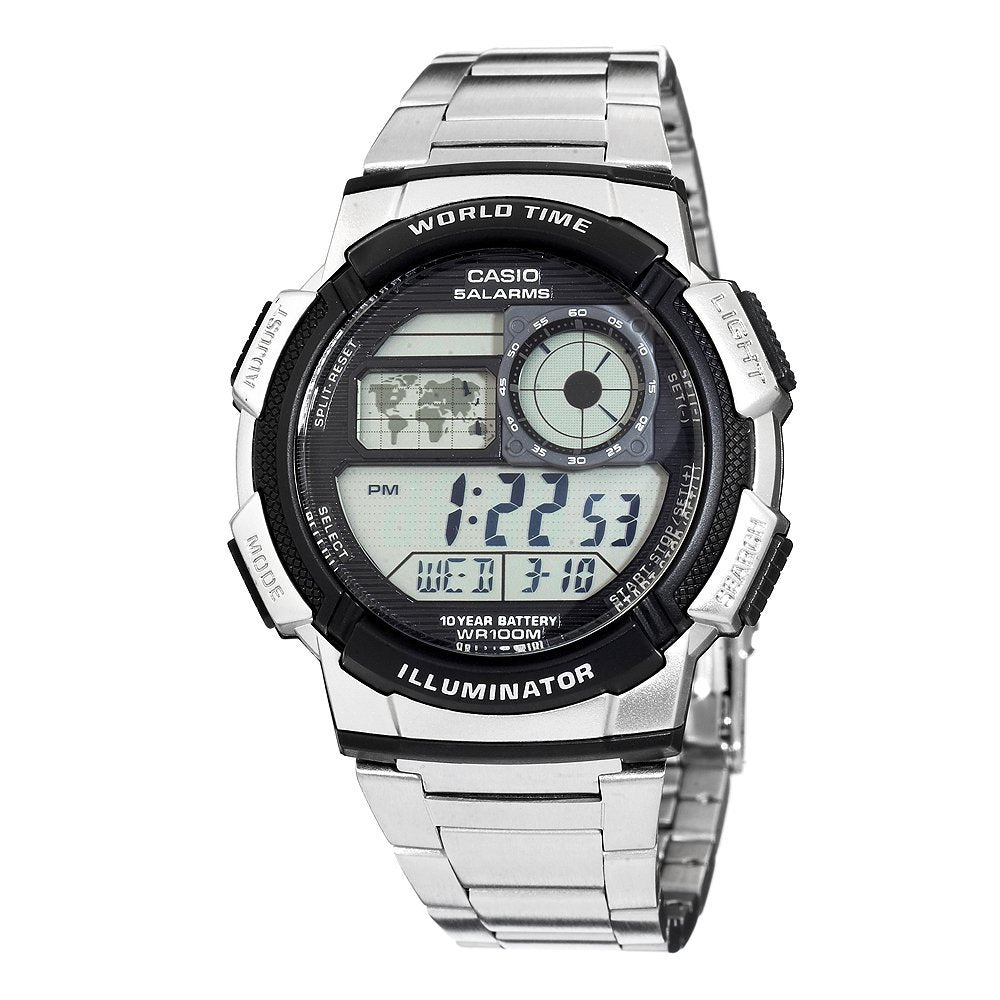 Casio Men's AE1000WD-1AVCF Silver-Tone Digital Watch