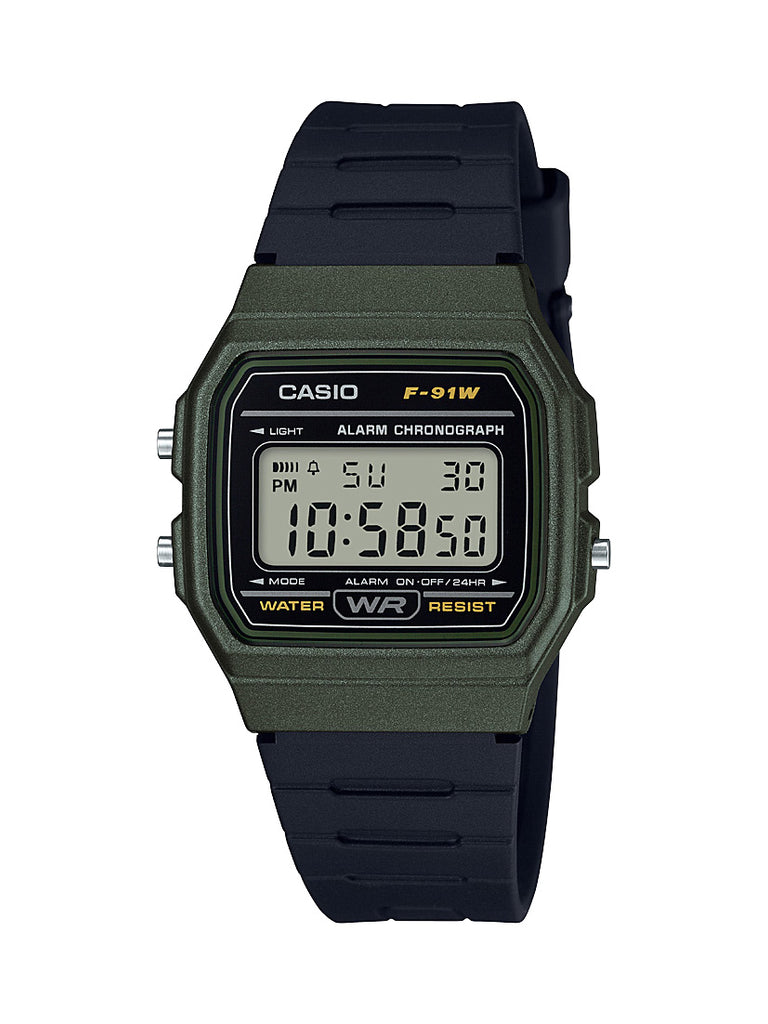 Casio Men's 'Classic' Quartz Plastic and Resin Casual Watch, Color Black (Model: F-91WM-3ACF)