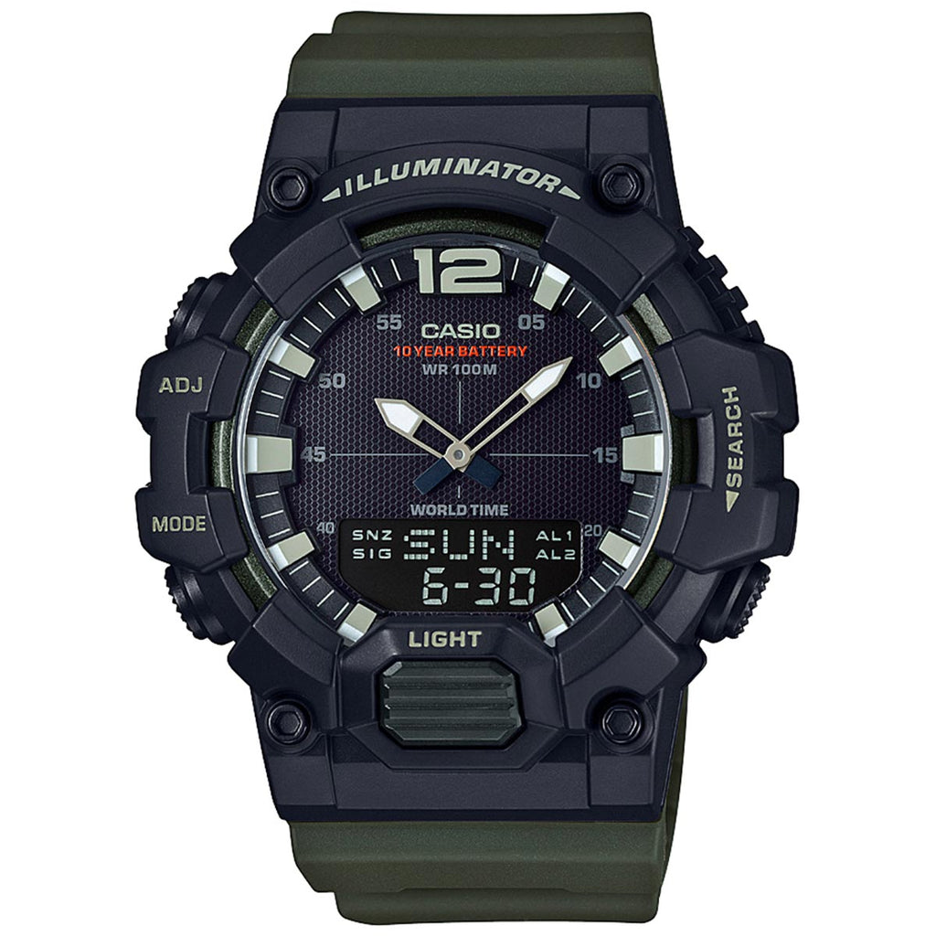 Casio Men's 'Classic' Quartz Resin Casual Watch, Color Green (Model: HDC-700-3AVCF)