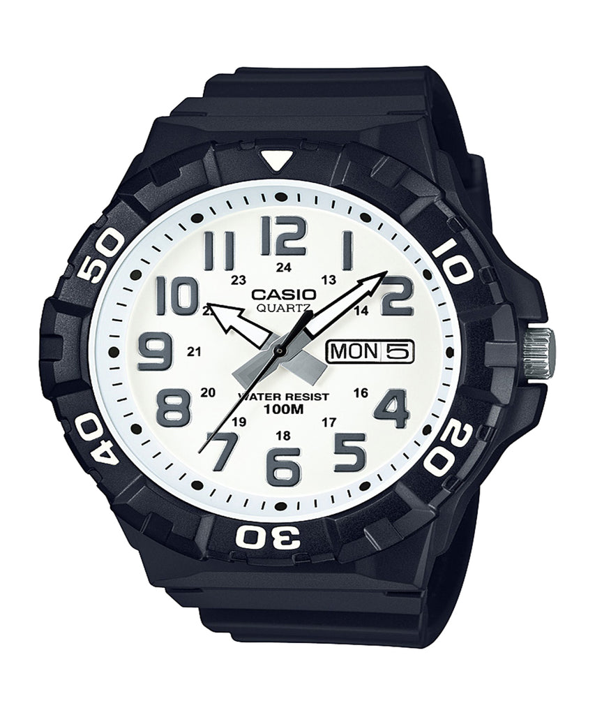 Casio Men's 'Diver Style' Quartz Resin Casual Watch, Color:Black (Model: MRW-210H-7AVCF)