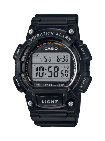 Casio Men's 'Super Illuminator' Quartz Resin Casual Watch, Color:Black (Model: W-736H-1AVCF)