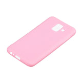 for Samsung A6 2018 Lovely Candy Color Matte TPU Anti-scratch Non-slip Protective Cover Back Case Light pink