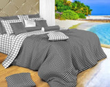 Duvet Cover Sheets Set, Black & White Check