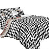 Duvet Cover Sheets Set, Houndstooth Check