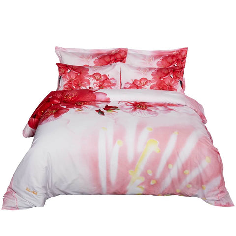 Duvet Cover Set, Floral Bedding, Dolce Mela - Pink DM700