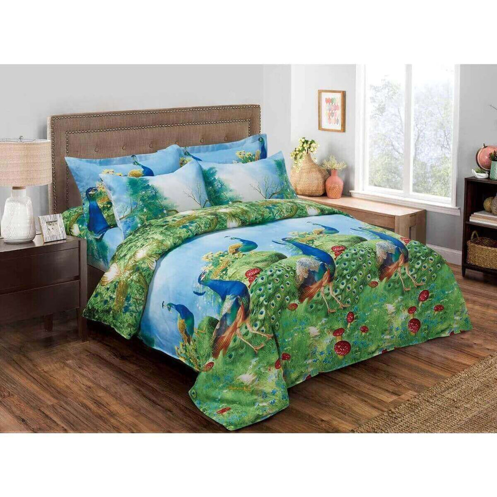 Duvet Cover Set, Pictorial Bedding, Dolce Mela - Peafowl DM704