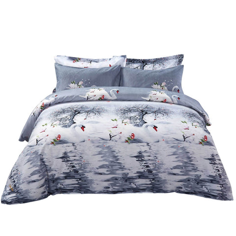 Duvet Cover Set, Pictorial Bedding, Dolce Mela - Mute Swan DM705