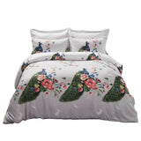 Duvet Cover Set, Pictorial Bedding, Dolce Mela - Peacock DM706