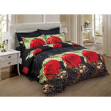 Duvet Cover Set, Floral Bedding, Dolce Mela - Night Roses DM707K