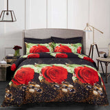 Duvet Cover Set, Floral Bedding, Dolce Mela - Night Roses DM707K