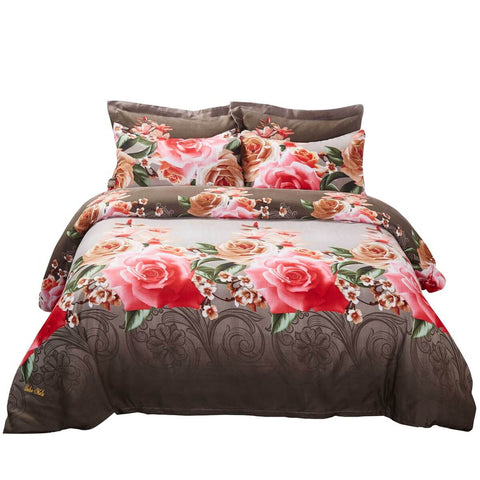 Duvet Cover Set, Floral Bedding, Dolce Mela - Rose Medley DM708