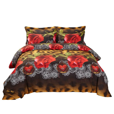 Duvet Cover Set, Floral Bedding, Dolce Mela - Passion DM709K