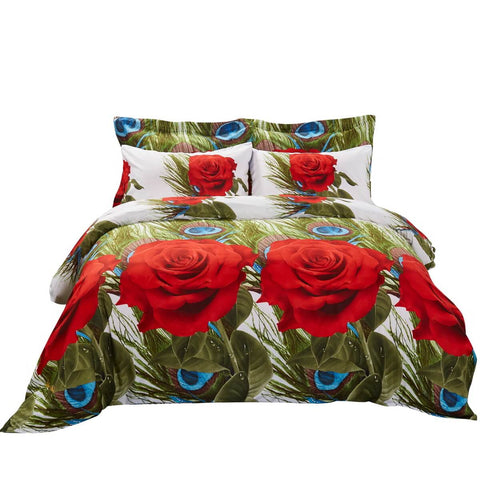 Duvet Cover Set, Floral Bedding, Dolce Mela - Romeo DM711K