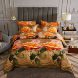 Duvet Cover Set, 6 Piece Luxury Floral Bedding, Dolce Mela Eden  DM721