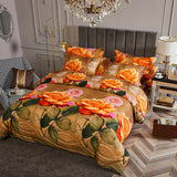 Duvet Cover Set, 6 Piece Luxury Floral Bedding, Dolce Mela Eden  DM721