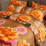 Duvet Cover Set, 6 Piece Luxury Floral Bedding, Dolce Mela Eden  DM721