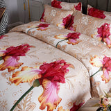 Duvet Cover Set, 6 Piece Luxury Floral Bedding, Dolce Mela Orchid  DM722