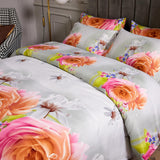 Duvet Cover Set, 6 Piece Luxury Floral Bedding, Dolce Mela  Innocence  DM723