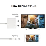 Lightning to Digital AV TV HDMI Cable Adapter with Lightning Charging Port for iPad Air iPhone 6 6S 7 7Plus