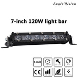 7"" 120W LED Work Light Bar Spot Beams 6000K Super Bright Headlight Driving Light black