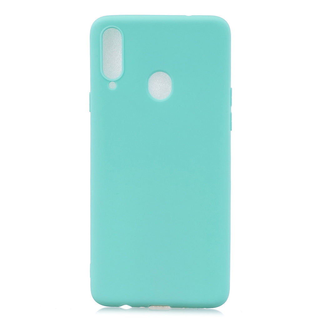 For Samsung A10S A20S Shockproof TPU Back Cover Soft Candy Color Frosted Surface Mobile Phone Case Light blue