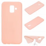 for Samsung A6 2018 Lovely Candy Color Matte TPU Anti-scratch Non-slip Protective Cover Back Case Light pink