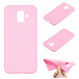 for Samsung A6 2018 Lovely Candy Color Matte TPU Anti-scratch Non-slip Protective Cover Back Case Light pink