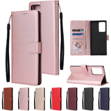 For HUAWEI PSmart 2020/Y5P/Y6P PU Leather Mobile Phone Cover with 3 Cards Slots Phone Frame Golden