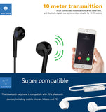 Langsdom BL6 Wireless Headphone Bluetooth Earphones Sport Half In-Ear Neckband Headset with Microphone for Phone white