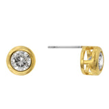 Gold Bezel Stud Earrings