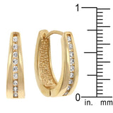 Elegant Goldtone Finish Cubic Zirconia Hoop Earrings