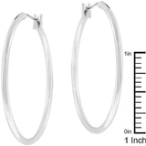 Basic Silvertone Finish Hoop Earrings