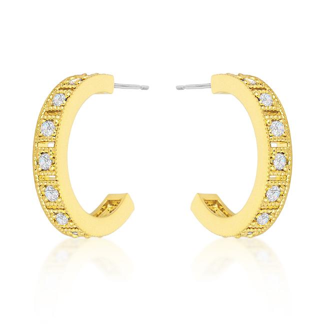 Roma Goldtone Finish Hoop Earrings