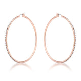 Large Rosegold Hoop Earrings with Crystals