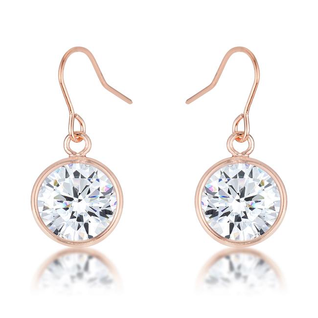 5.5 Ct Rose Gold CZ Drop Earrings