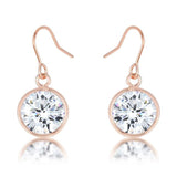 5.5 Ct Rose Gold CZ Drop Earrings