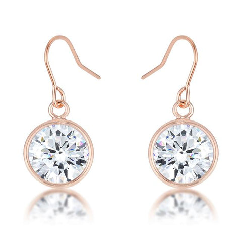 5.5 Ct Rose Gold CZ Drop Earrings