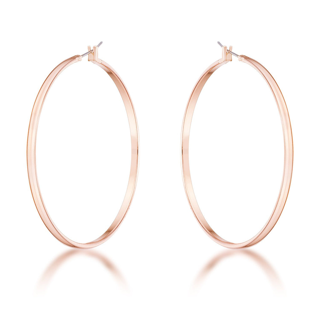 55mm Rose Gold Plated Classic Hoop Earrings