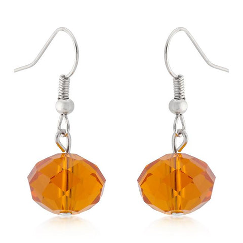 Orange Faceted Bead Earrings