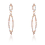 Sara 1.2ct CZ Rose Gold Delicate Double Teardrop Drop Earrings