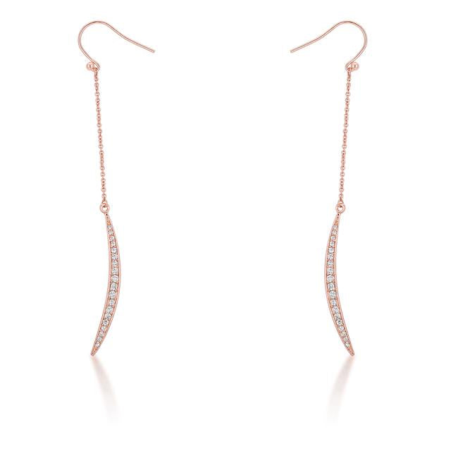 Luna 0.5ct CZ Rose Gold Delicate Moon Drop Earrings