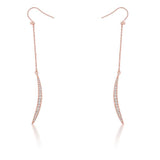 Luna 0.5ct CZ Rose Gold Delicate Moon Drop Earrings