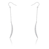 Luna 0.5ct CZ Rhodium Delicate Moon Drop Earrings