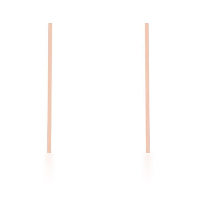 Carolee Rose Gold Stainless Steel Long Line Drop Earrings