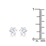 Reign 3.4ct CZ Rose Gold Stainless Steel Stud Earrings