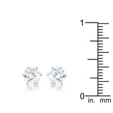 Reign 3.4ct CZ Rhodium Stainless Steel Stud Earrings