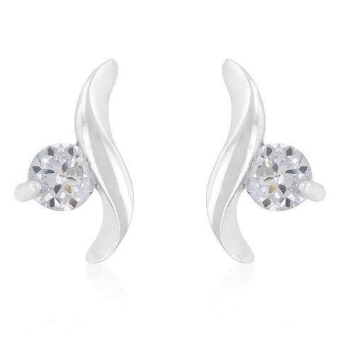 Twisting Solitaire Cubic Zirconia Earrings