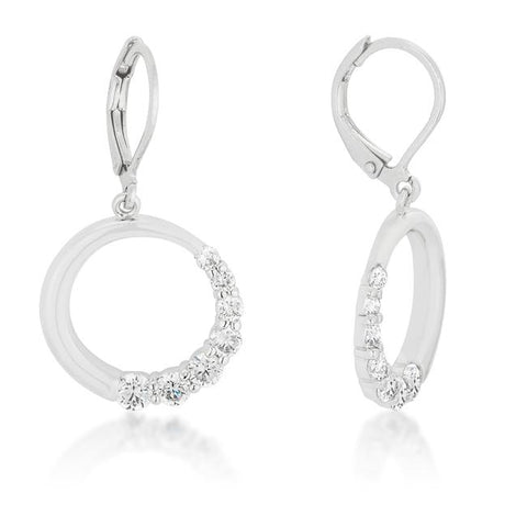 Graduated Cubic Zirconia Circle Earrings