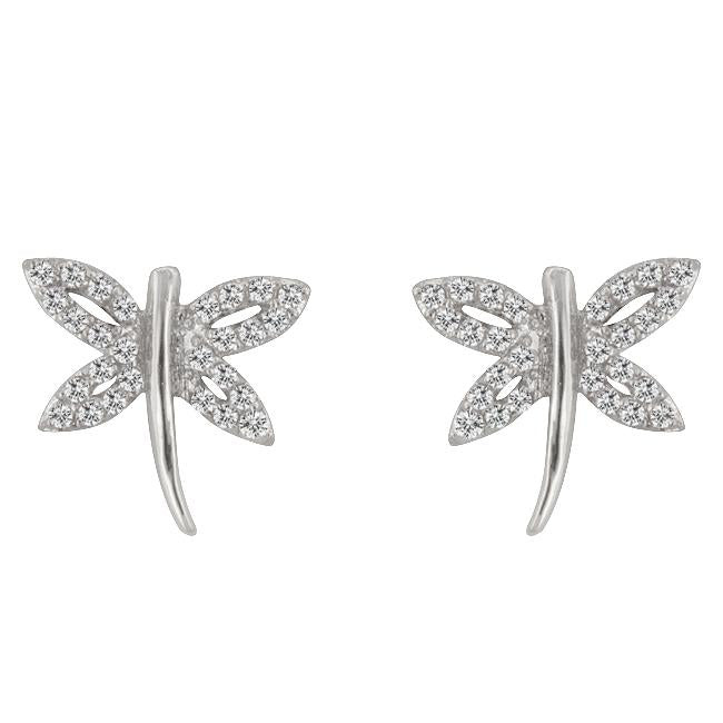 Cubic Zirconia Dragonfly Earrings